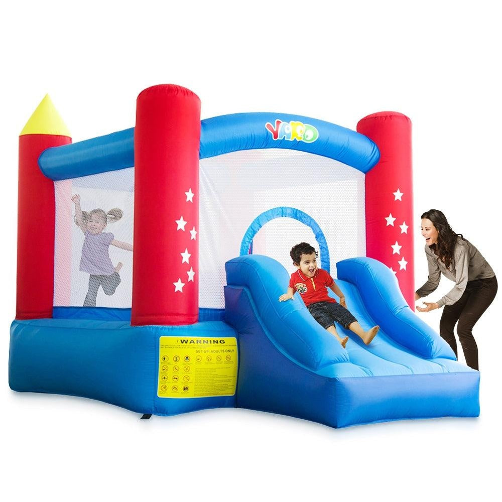 YARD Bounce House Slide 9.5'Lx6.6'Wx6.6'H Nylon Oxford with Blower - Yardinflatable
