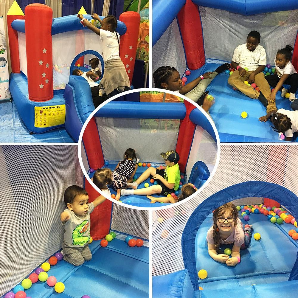 YARD Bounce House Slide 9.5'Lx6.6'Wx6.6'H Nylon Oxford with Blower - Yardinflatable