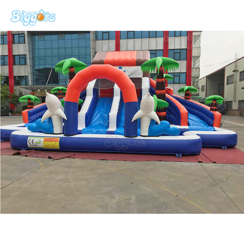 YARD Rainforest Bounce House Inflatable Summer Water Pool Slide PVC Material with Blower