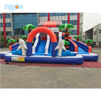 YARD Rainforest Bounce House Inflatable Summer Water Pool Slide PVC Material with Blower