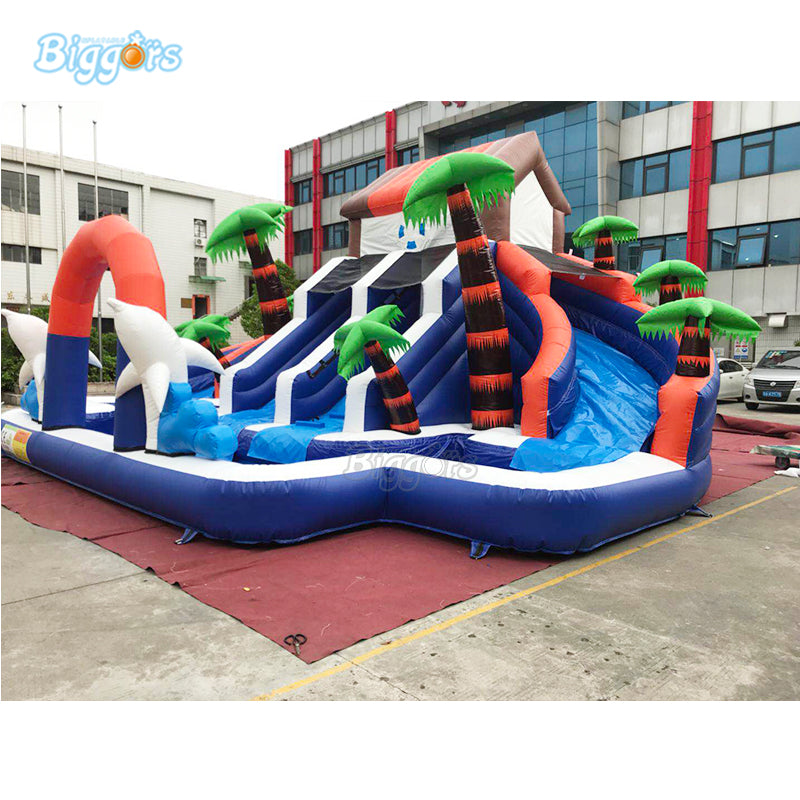 YARD Rainforest Bounce House Inflatable Summer Water Pool Slide PVC Material with Blower