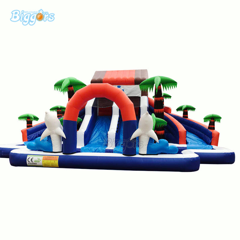 YARD Rainforest Bounce House Inflatable Summer Water Pool Slide PVC Material with Blower