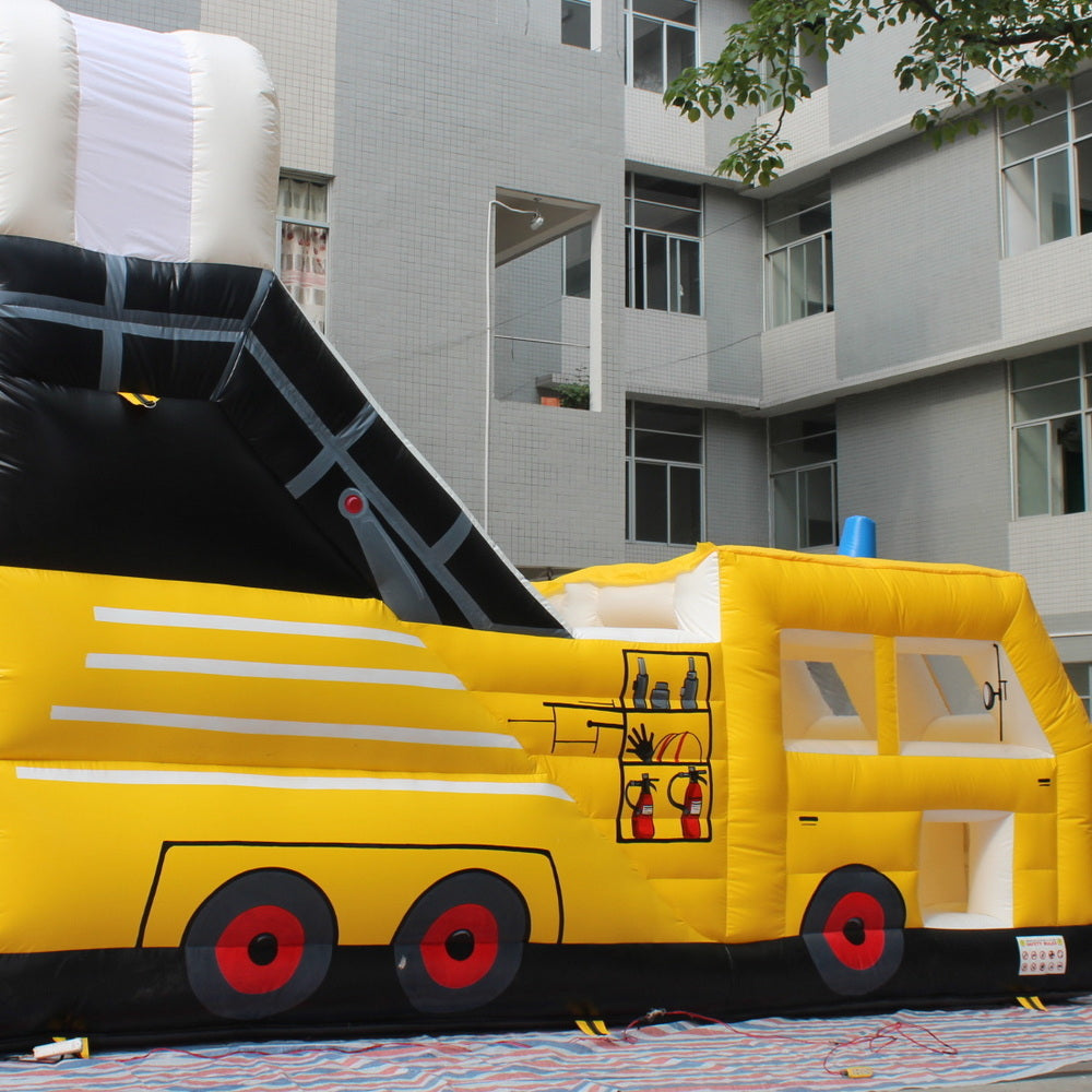 YARD Fire Truck Inflatable Slide Bounce House
