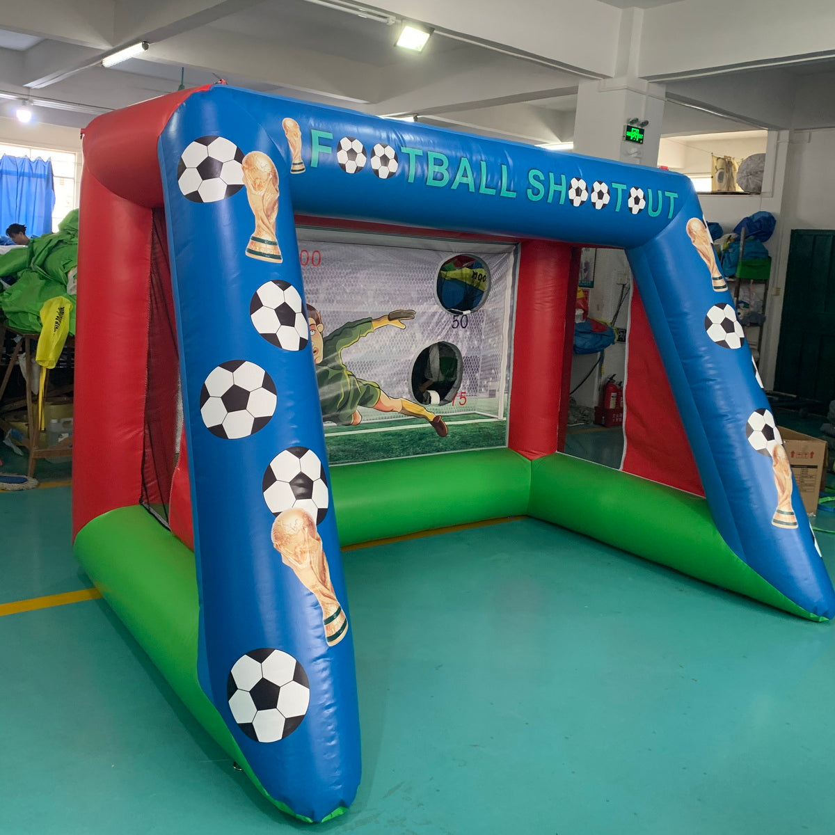 Commercial Inflatable Football Shooting Game with Blower