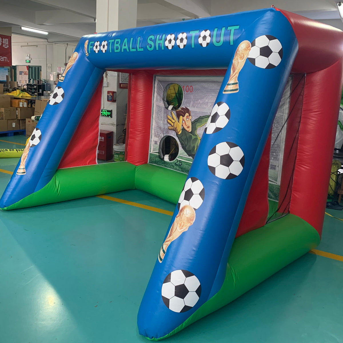 Commercial Inflatable Football Shooting Game with Blower