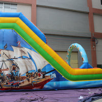 YARD Pirate Ship Bounce House Inflatable Big Slide with Blower PVC Material for Commercial Use