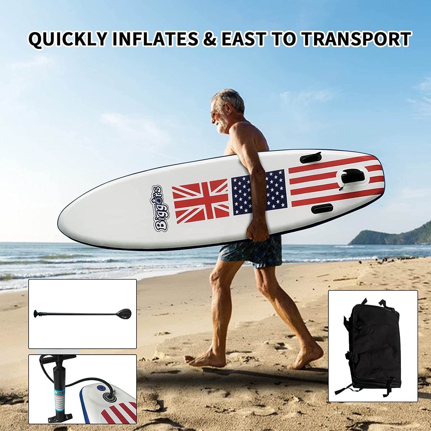 YARD Inflatable Stand Up Paddle Board with Pump for Sale