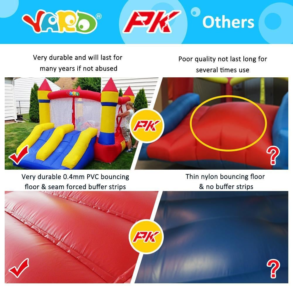 YARD Bounce House Dual Slide 12.1'x8.9'x7' PVC tarpaulin with blower - Yardinflatable
