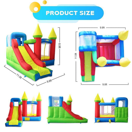 YARD Bounce House Bouncy Castle 11.5'Lx9.8'Wx8.9'H Vinyl and Nylon with Blower - Yardinflatable