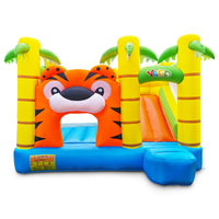 YARD Residential Tiger Bounce House Slide Inflatable Bouncer with Blower