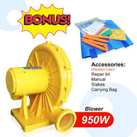 YARD Happy Jungle Obstacle Course Bounce House Inflatable Bouncer with Blower