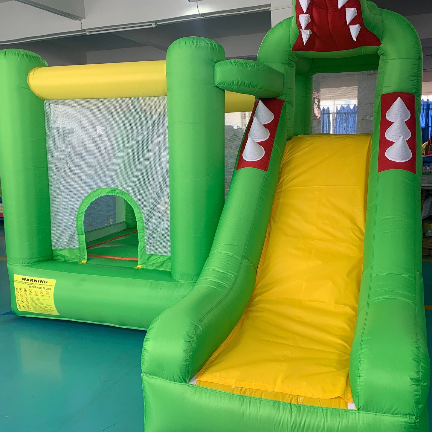 YARD Green Dinosaur Bounce House Inflatable Slide
