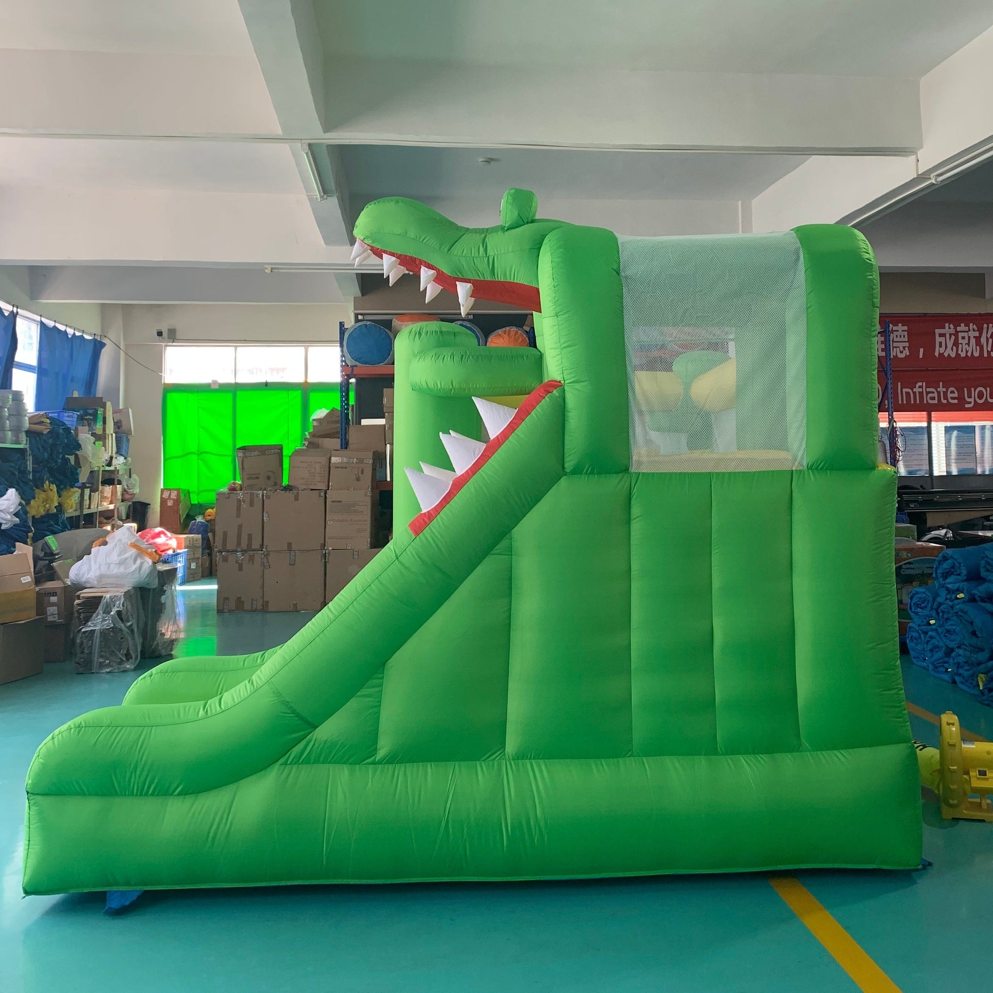 YARD Green Dinosaur Bounce House Inflatable Slide
