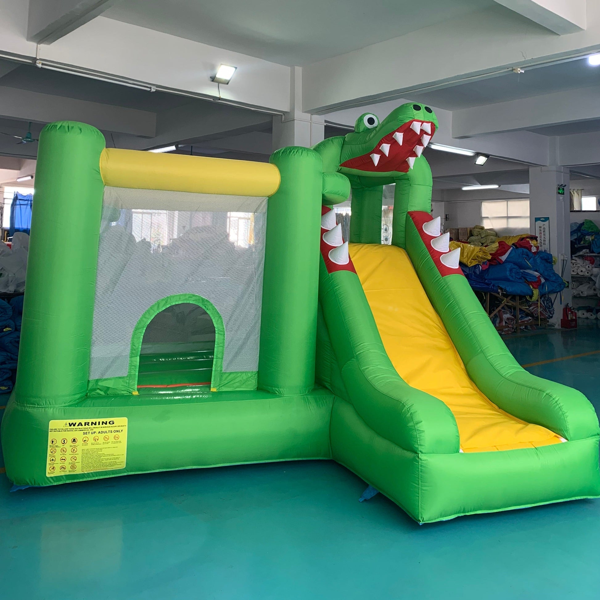 YARD Green Dinosaur Bounce House Inflatable Slide