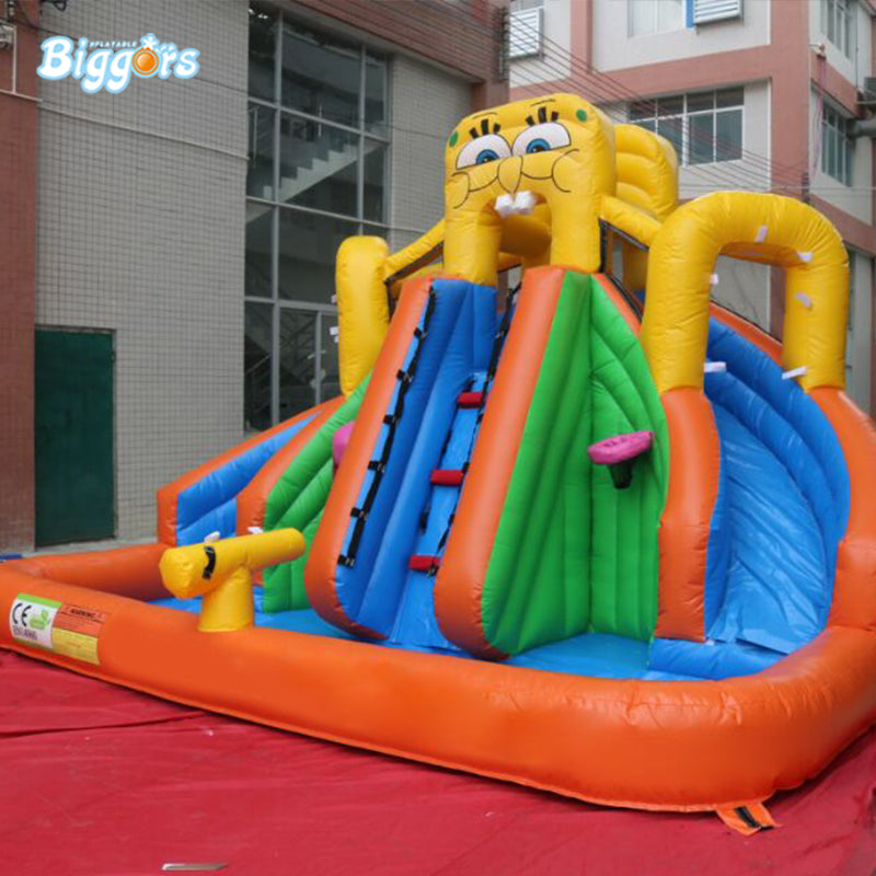 YARD SpongeBob Dual Inflatable Water Slide Bounce House PVC Material with Blower for Sale
