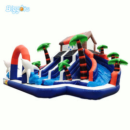 YARD Rainforest Bounce House Inflatable Summer Water Pool Slide PVC Material with Blower