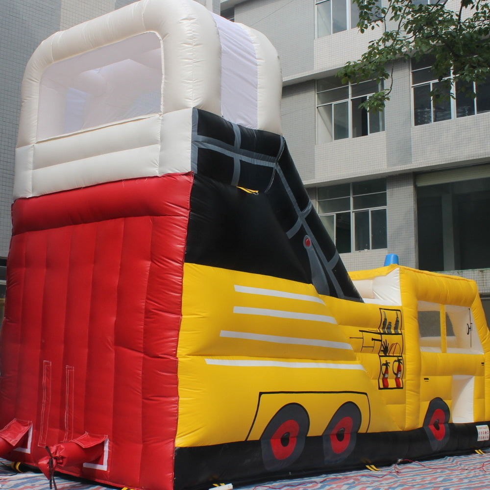 YARD Fire Truck Inflatable Slide Bounce House