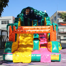 YARD Rainforest Inflatable Bounce Extended Slide with Blower for Commercial Use