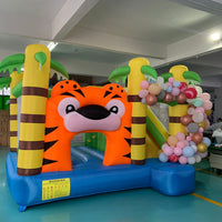 YARD Residential Tiger Bounce House Slide Inflatable Bouncer with Blower