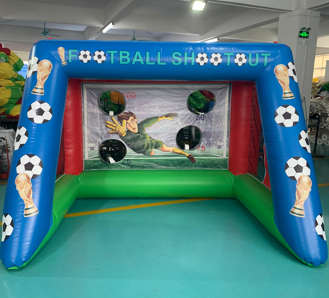 Commercial Inflatable Football Shooting Game with Blower