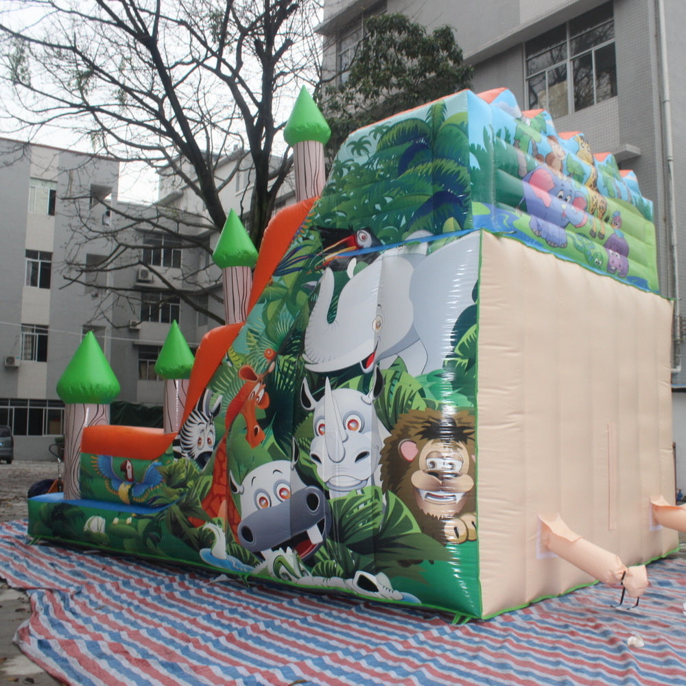 YARD Happy Jungle Animals Bounce House Inflatable Slide