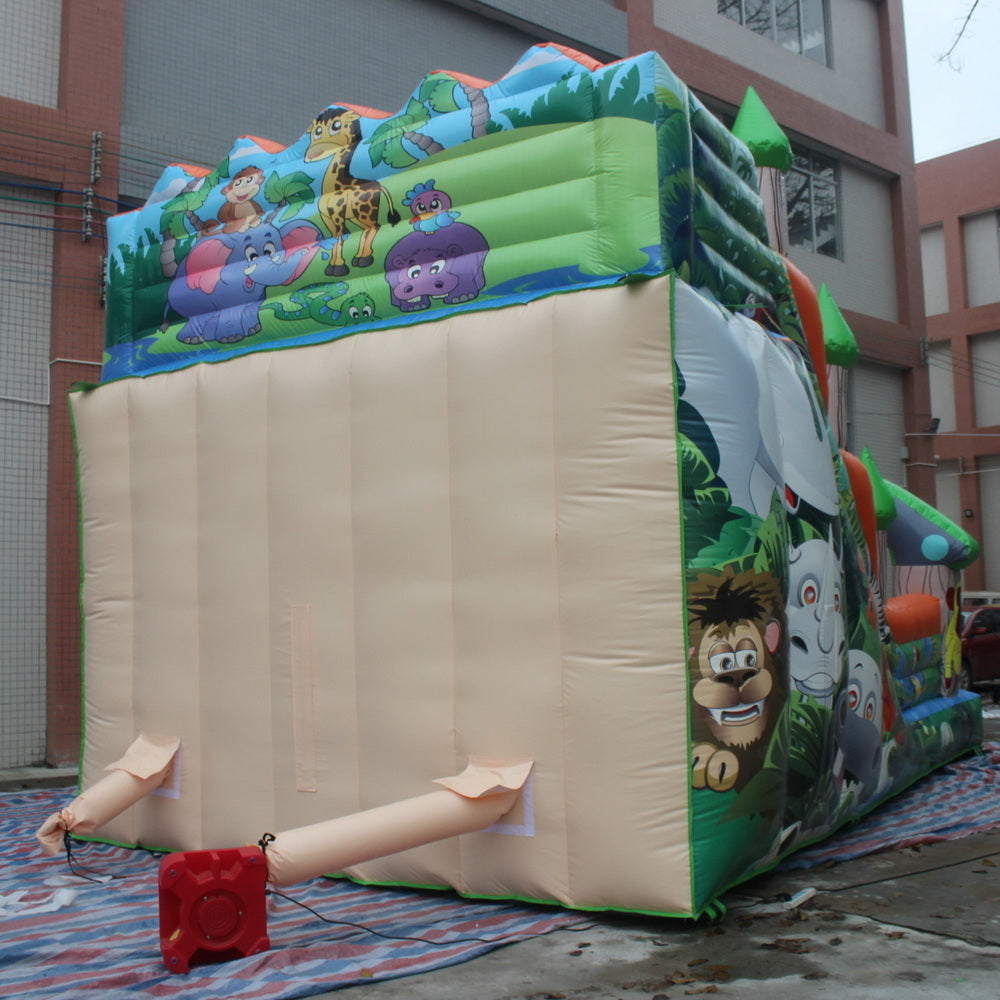 YARD Happy Jungle Animals Bounce House Inflatable Slide