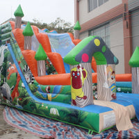 YARD Happy Jungle Animals Bounce House Inflatable Slide