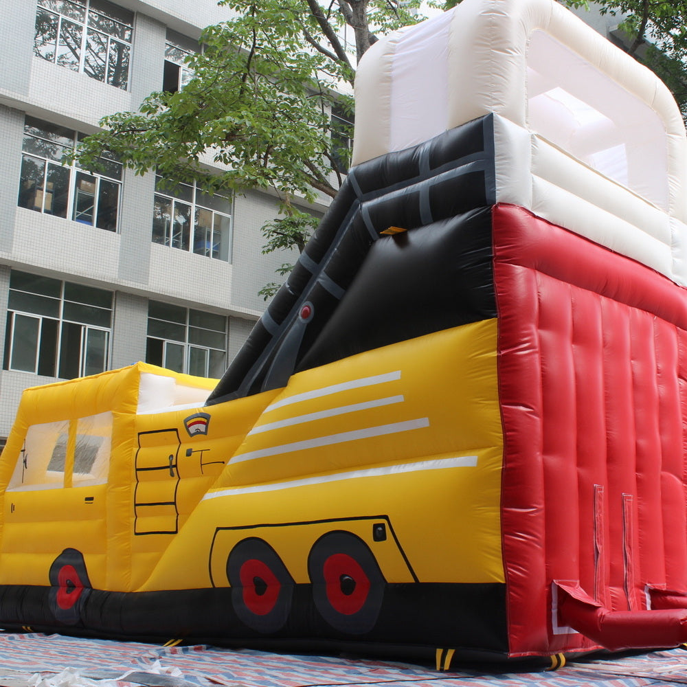 YARD Fire Truck Inflatable Slide Bounce House
